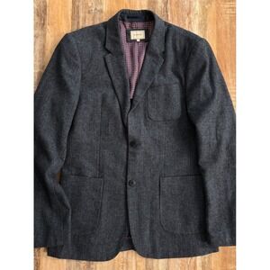 7Diamonds Crotone Herringbone Blazer Mens Small Blue Sport Coat Office Preppy